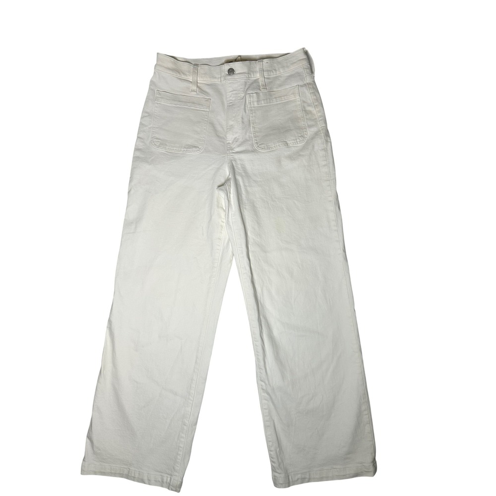 Madewell Perfect Vintage Wide Leg Jeans Size 30 Off White High Rise Patch Pocket - Picture 2 of 9